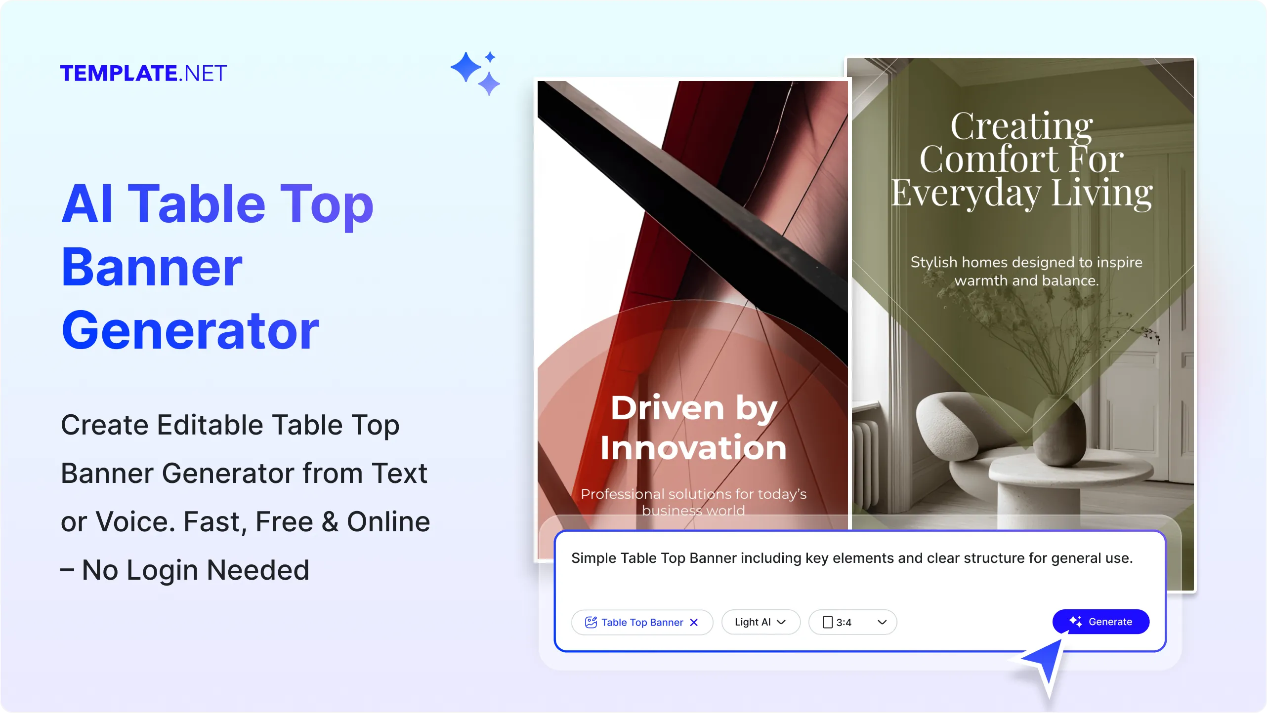 Free AI Table Top Banner Generator, Create Table Top Banner image Designs Online [ No Signup ]